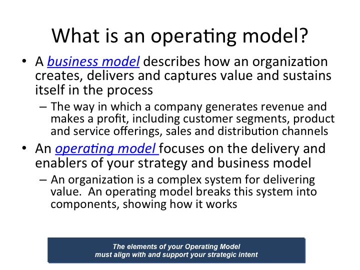 Creating the Right Operating Model to Enable your Business Success ...